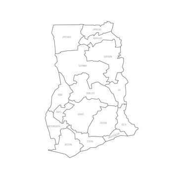 recommend clip art: Ghana political map of administrative divisions