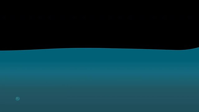 Half underwater animation. Water bubbles, ability. Realistic under fresh sea, ocean. Cycle, loop blue lake waves moving. Transparent alpha channel background