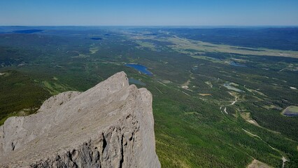 View towards Prairie at the summit of Yamnuska