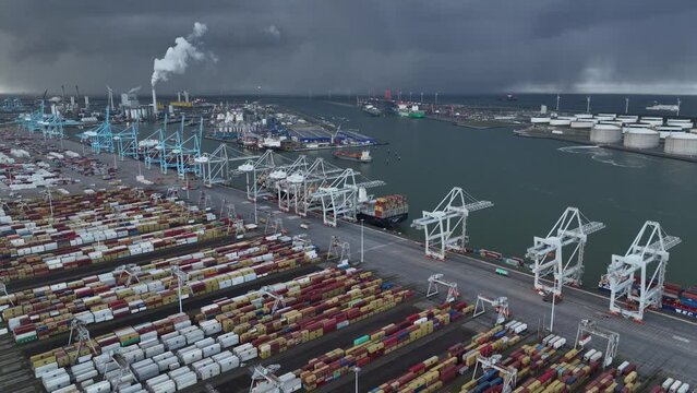 Rotterdam, 19th of January 2023, The Netherlands. Watch the Efficiency of Automated Container Handling at Rotterdam's ECT Delta Terminal