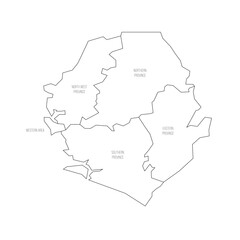 Sierra Leone political map of administrative divisions