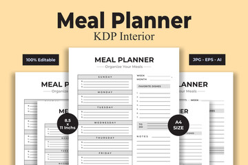 Meal Planner - KDP Interior Low or No Content Book