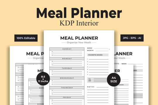 Meal Planner - KDP Interior Low or No Content Book