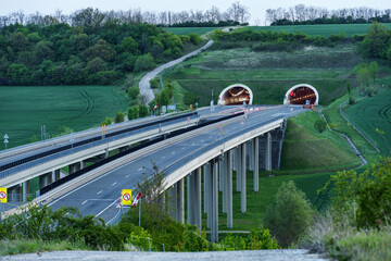 Hungarian M6 highway with tunel