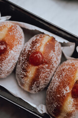 Delicious donuts with jam