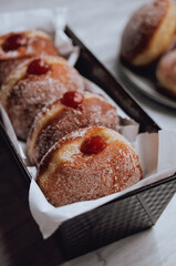 Delicious donuts with jam