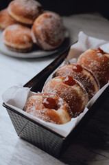 Delicious donuts with jam