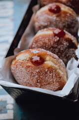 Delicious donuts with jam