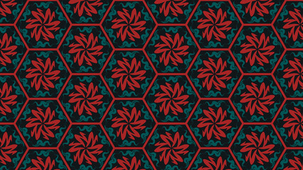 Traditional Vintage geometric Pattern background, (antique, ancient, old, cultural) Dark