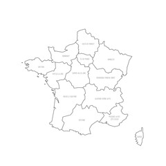 France political map of administrative divisions