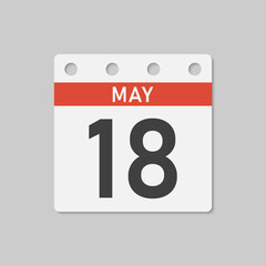 Icon page calendar day - 18 May