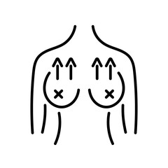breast lift icon on white background, vector illustration.