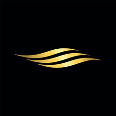 Gold Color Abstract Wave Water Element Vector Template