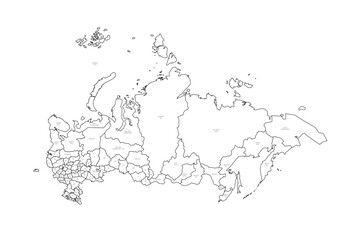 Russia political map of administrative divisions