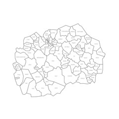 North Macedonia political map of administrative divisions