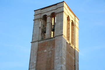 Tower of Cathedral in Montepulciano, Tuscany Italy
