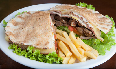 Beirut Sandwich Brazilian food recipe libanese flat bread very similar to pita bread, roast beef,...