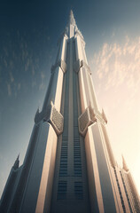 Bottom view of the tallest building on the planet illustration