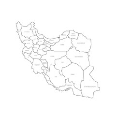 Iran political map of administrative divisions