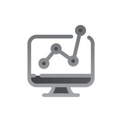 line chart two tone gradient icon
