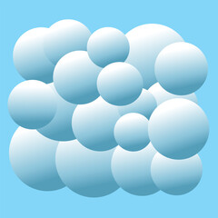 Abstract bubbles gradient background. Circles cloud shape vector illustration.