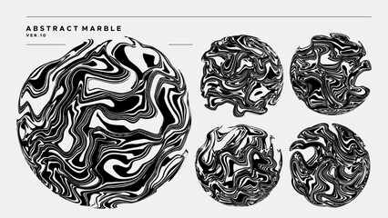 Modern abstract liquid ball illustration set.