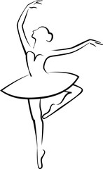 Sketch ballerina dancing © natbasil