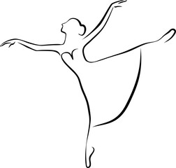 Sketch ballerina dancing