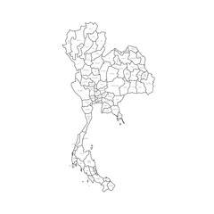 Thailand political map of administrative divisions