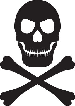 Skull and crossbones, danger warning sign