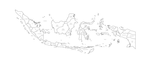 Indonesia political map of administrative divisions