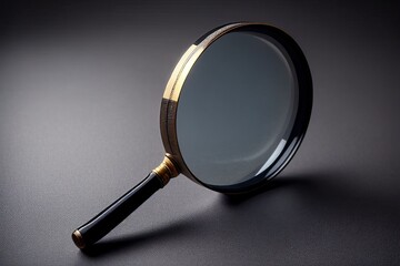 Vintage magnifying glass. Generative AI. 