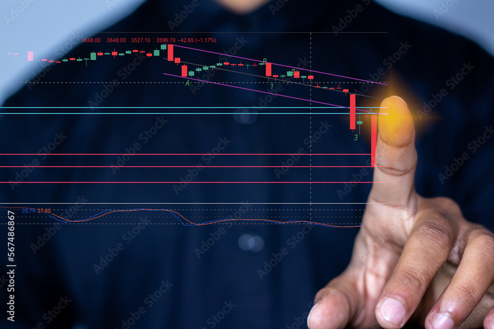 Wall mural candlestick chart graph