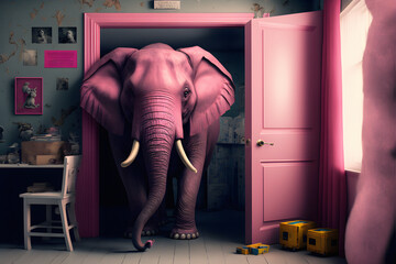 Fototapeta premium Pink Elephant in the room.