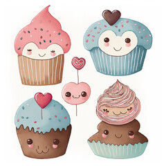 Cupcake watercolors