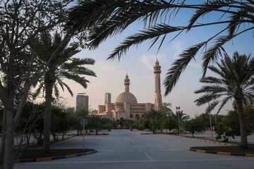 Al Fateh Grand Mosque view in Manama, Bahrain