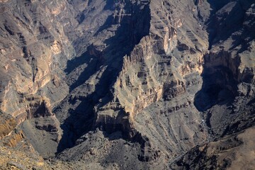 Wadi Ghul Canyon general landscape, Oman 