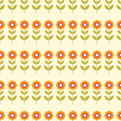 simple floral seamless pattern. regularly arranged floral pattern. pattern design illustration.