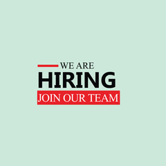 Fototapeta premium we are Hiring recruitment open vacancy design lettering 