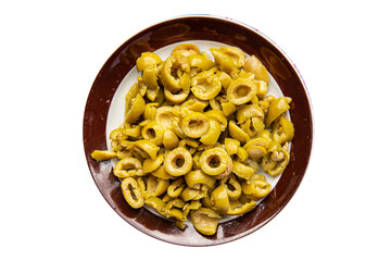 olives salad circle slices meal olive food snack on the table copy space food background  