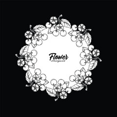 Original vector illustration. Floral wreath in vintage style.