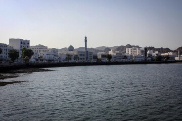 Mutrah promendate and historic center view, Muscat, Oman