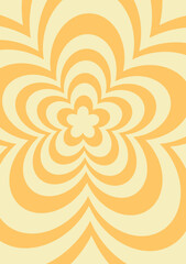 Retro Groovy Flower Striped Rainbow Background. Trendy Retro 90s Style Poster. 