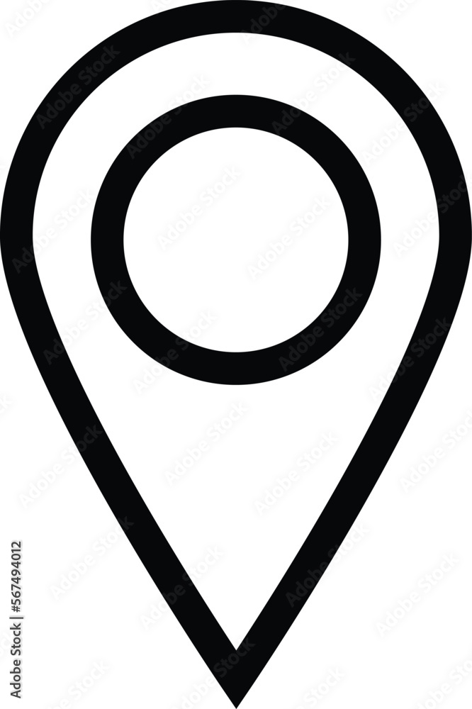 Poster line map pointer icon vector . pin point, location icon on white background
