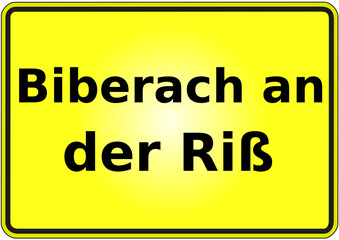 Ortseingangsschild Deutschland Stadt Biberach an der Riß