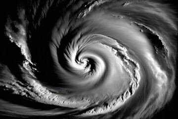 Hurricane at sea satellite image