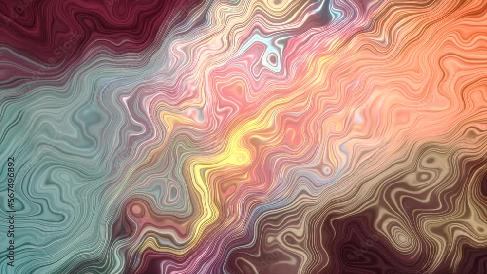 Poster bright pulsating lines with curved distortions. motion. colorful pattern with pulsating curved lines
