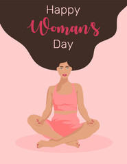 Fototapeta na wymiar Modern Woman day 8 March holiday card.Feminism, friendship, womanhood concept. Isolated vector illustration for card, banner, poster, postcard, flyer.