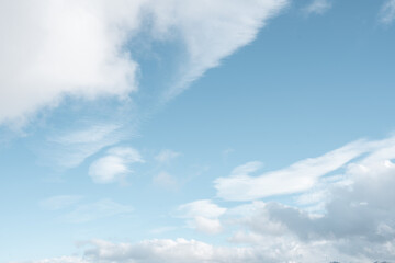 Naklejka na ściany i meble Clouds in the blue sky. Cloudscape background