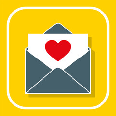 Icon of mail envelope. Vector Illustration